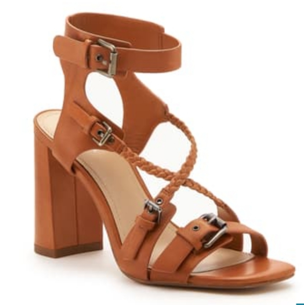 Botkier Rory Heeled Leather Sandal Designer Strappy Summer Ankle Strap
